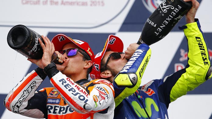 marquez rossi motogp america podio