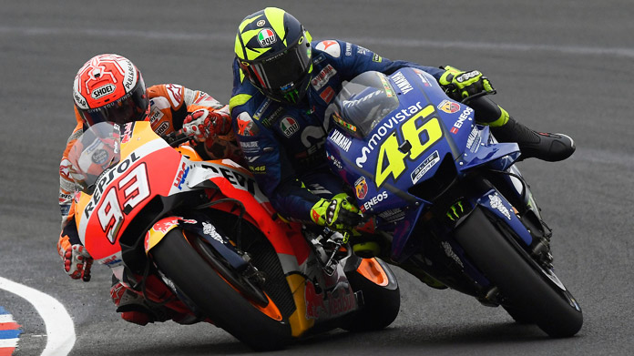 MotoGP 2018 Argentina Marquez Rossi clash