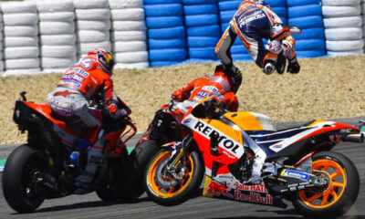 pedrosa lorenzo dovizioso caduta motogp jerez 2018