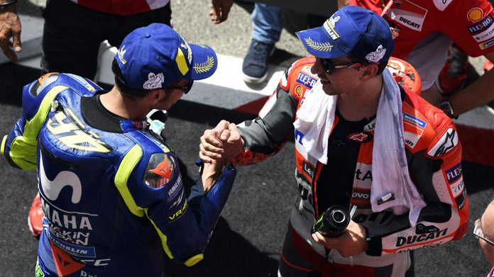 rossi lorenzo motogp mugello 2018