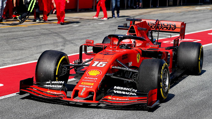 leclerc test formula 1 ferrari 2019 2