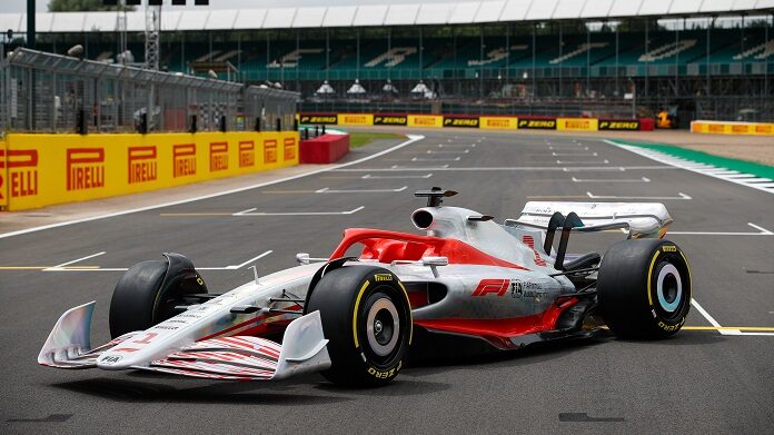 The 2022 Formula 1 car launch event on the Silverstone grid