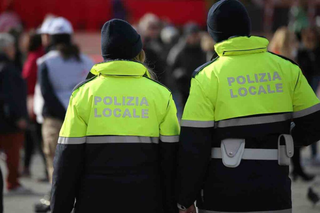 Polizia posto blocco