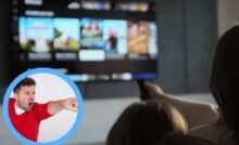 Televisione e uomo arrabbiato